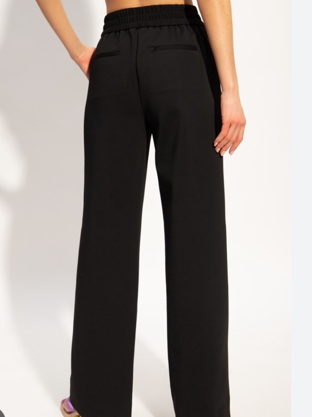 All Saints Millie Wide Leg Trousers Black 8 - Picture 3 of 13